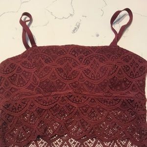 Ladies wine colored padded bralette